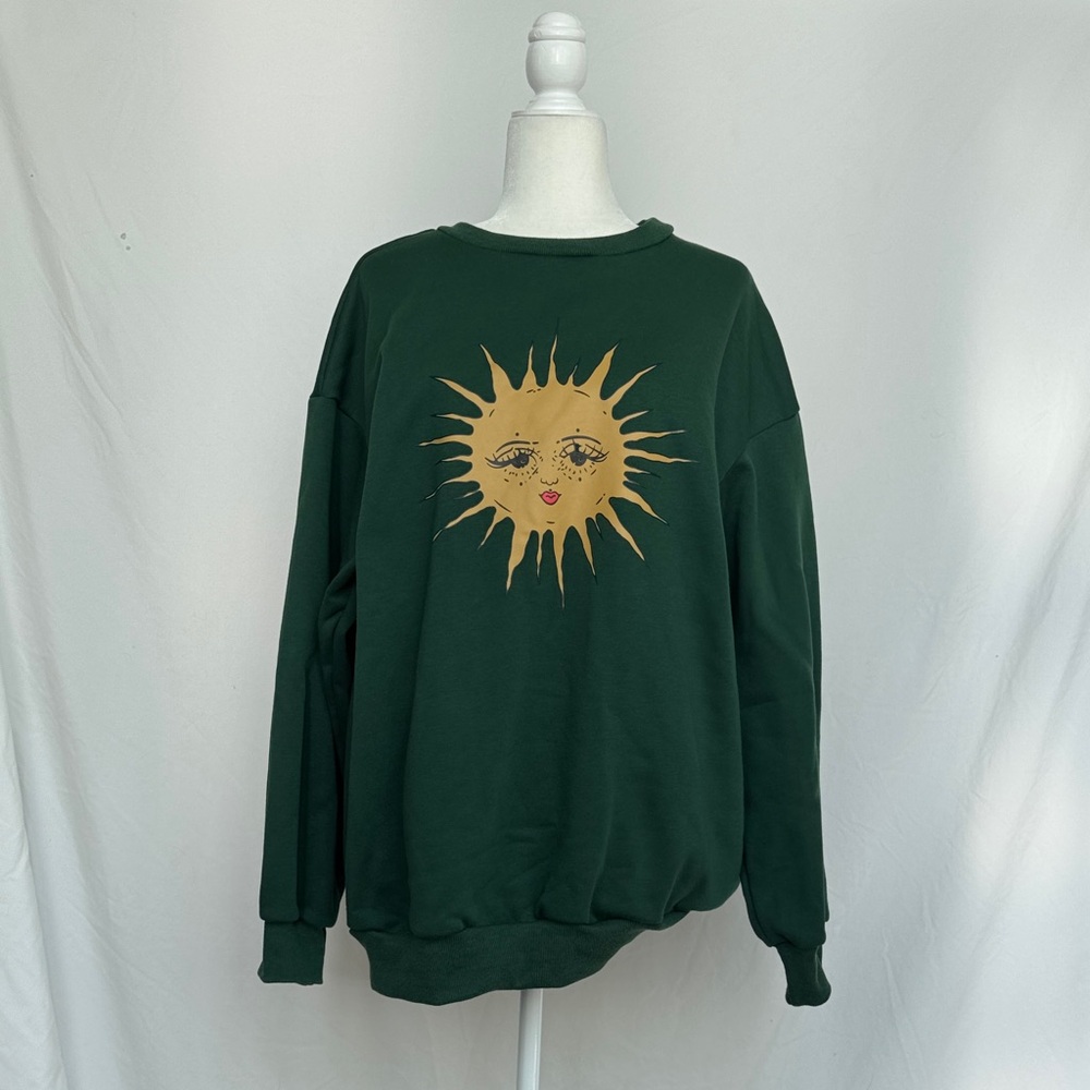 Green Sun Graphic Men's Sweater